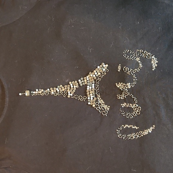 Chico's Long Sleeve Embellished Tee Paris - size XL - Picture 3 of 6